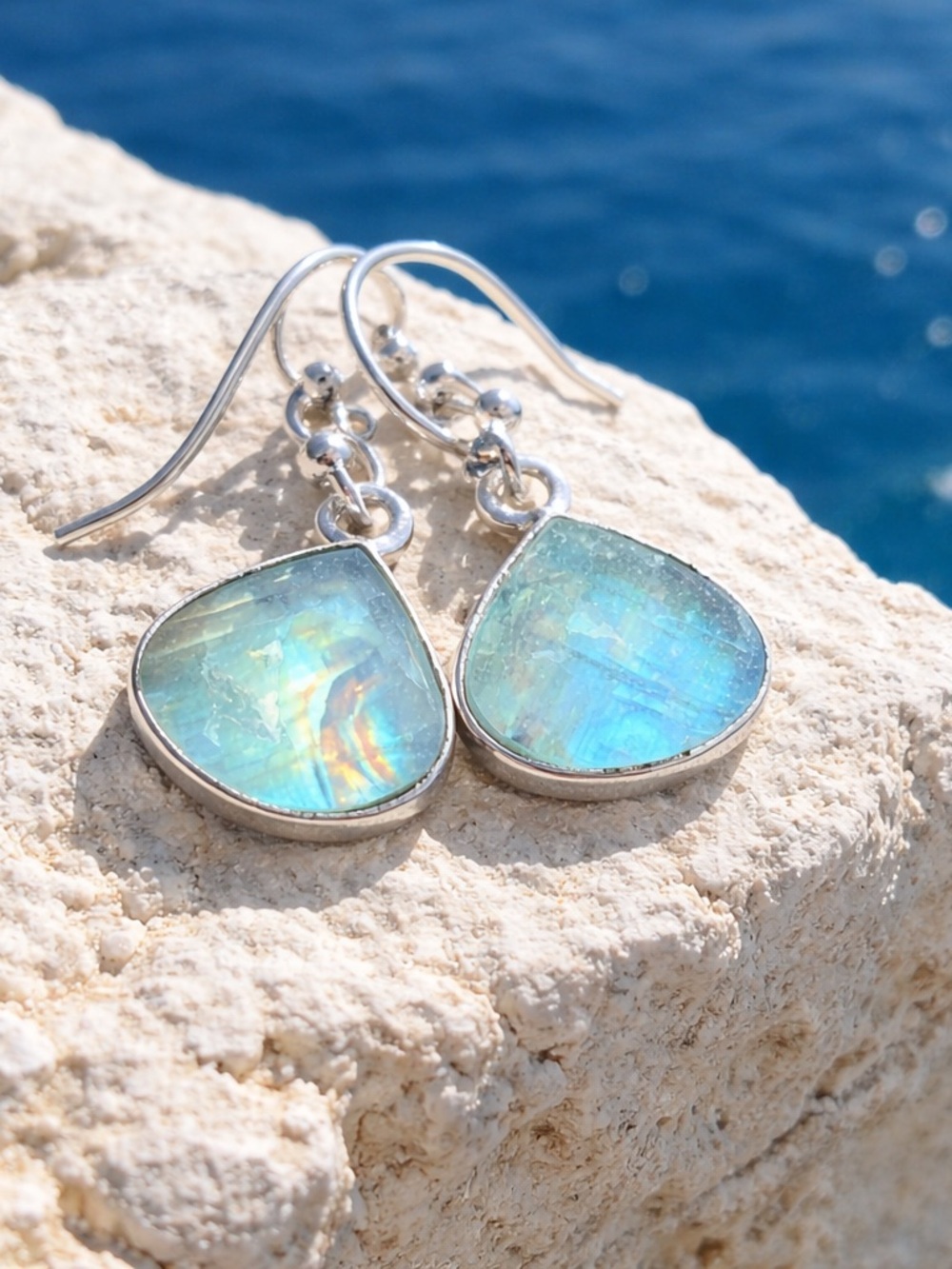 NEW! Green Moonstone Earrings